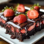 Chocolate Covered Strawberry Brownies