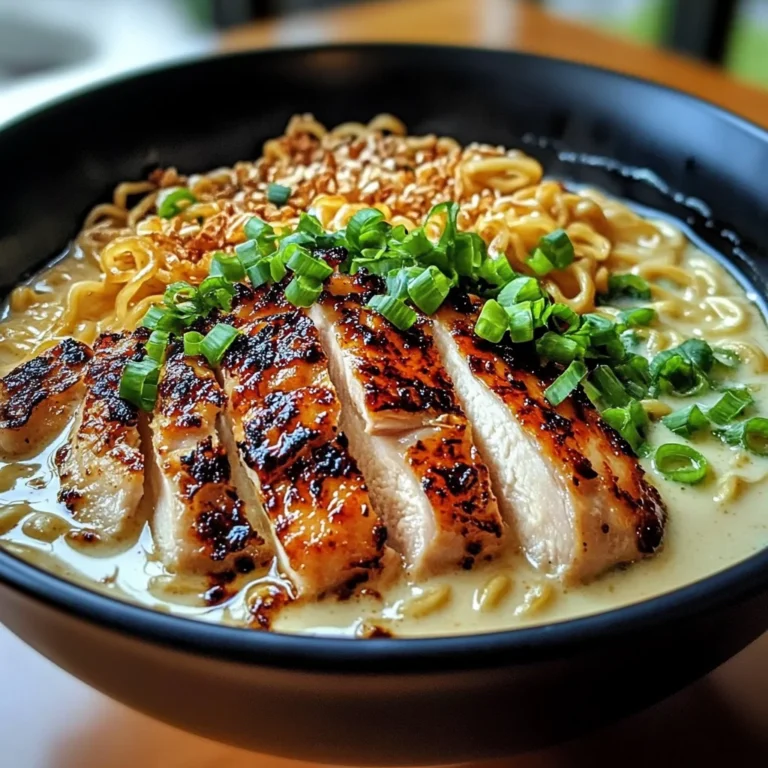 Fiery Chicken Ramen with Creamy Garlic Sauce