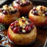 Baked Apples with Feta, Honey, and Cranberries