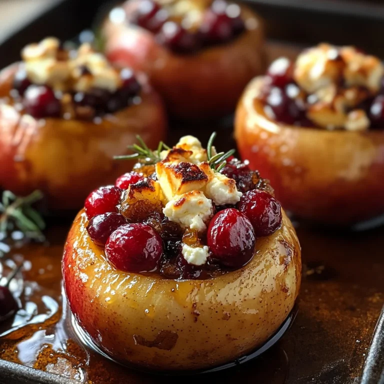 Baked Apples with Feta, Honey, and Cranberries