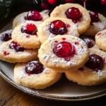 Christmas Maraschino Cherry Shortbread Cookies
