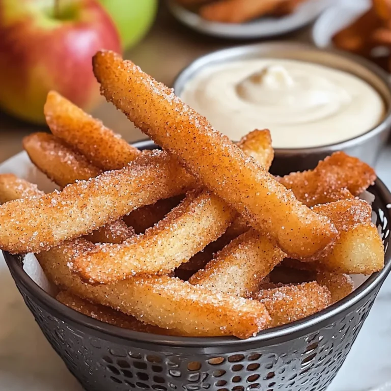 Crispy Air Fryer Apple Fries with Sweet Icing Dip Recipe