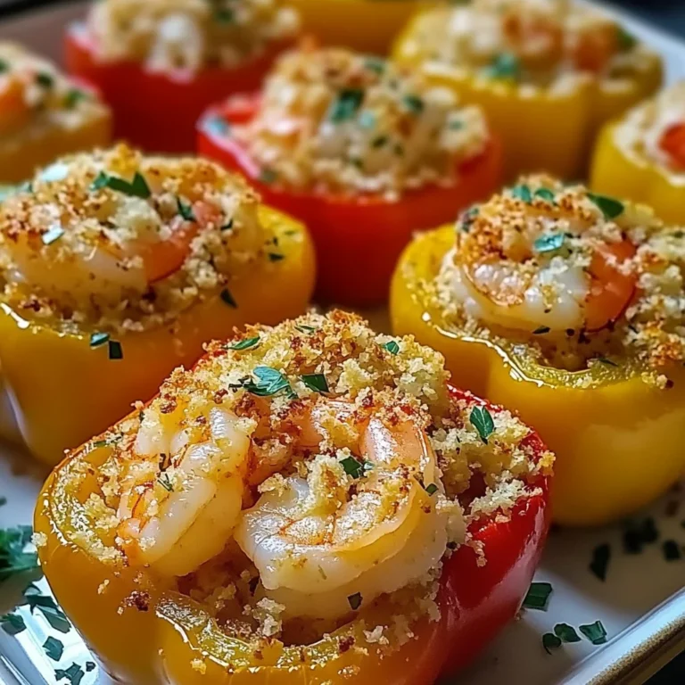 Garlic Butter Shrimp Stuffed Peppers