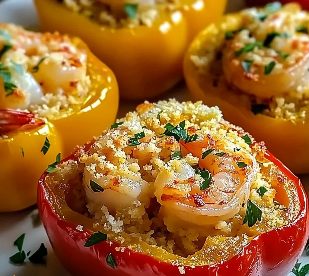 Garlic Butter Shrimp Stuffed Peppers