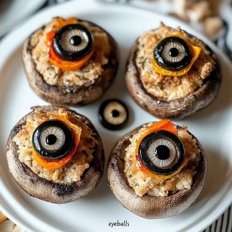 Ghoulish Stuffed Mushrooms