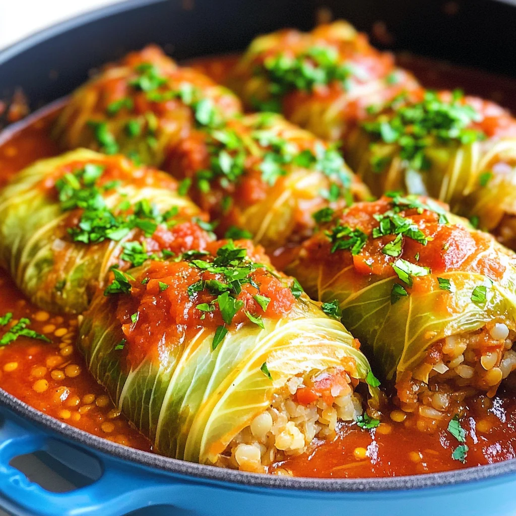 Lentil and Rice Stuffed Cabbage Rolls