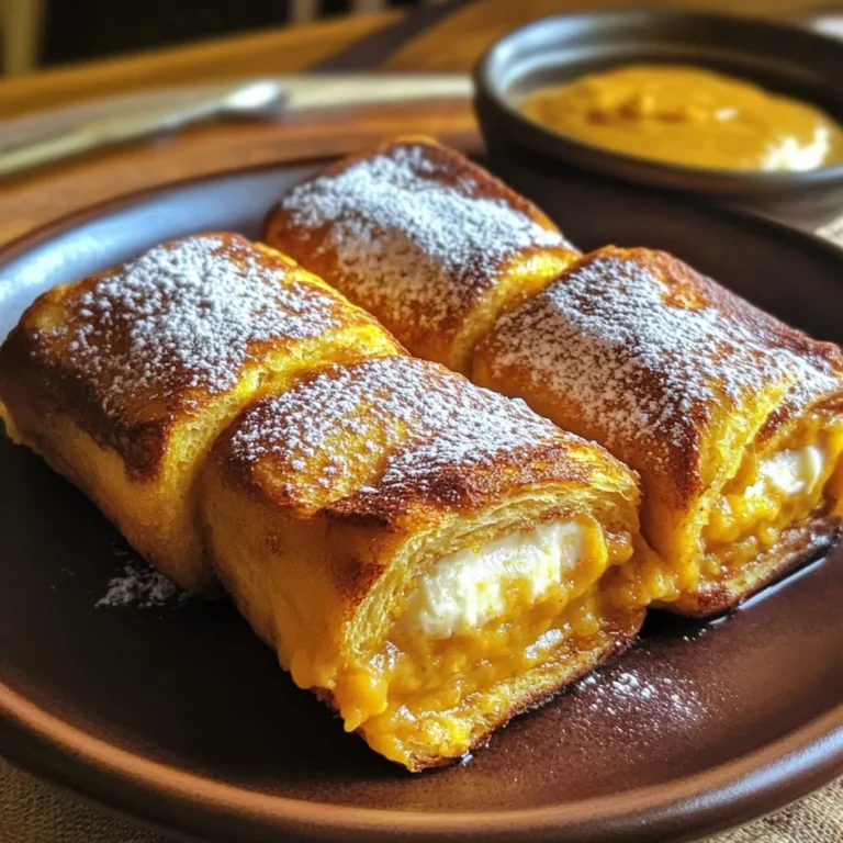 Pumpkin Cheesecake French Toast Roll Ups