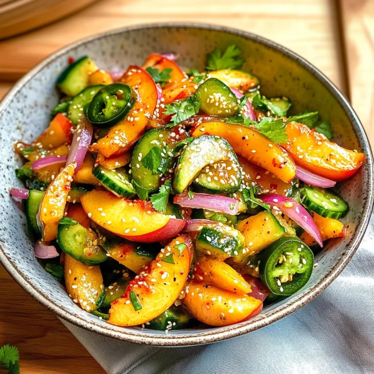 Spicy Peach Cucumber Salad