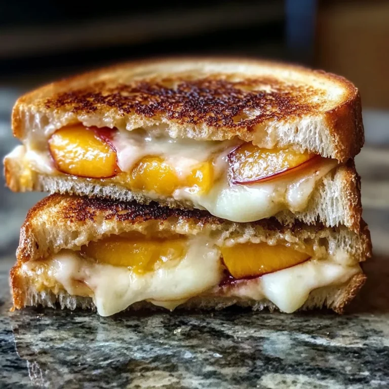 Sticky Grilled Cheese with Honey Peaches and White Cheddar