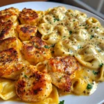 Cheesy Garlic Cajun Chicken Tortellini with Velveeta Cream Sauce