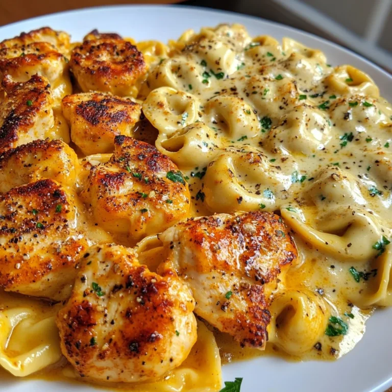 Cheesy Garlic Cajun Chicken Tortellini with Velveeta Cream Sauce