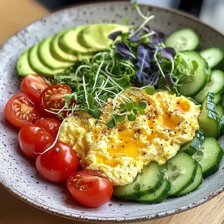 Soft Scramble Veggie Bowl with Avocado & Greens