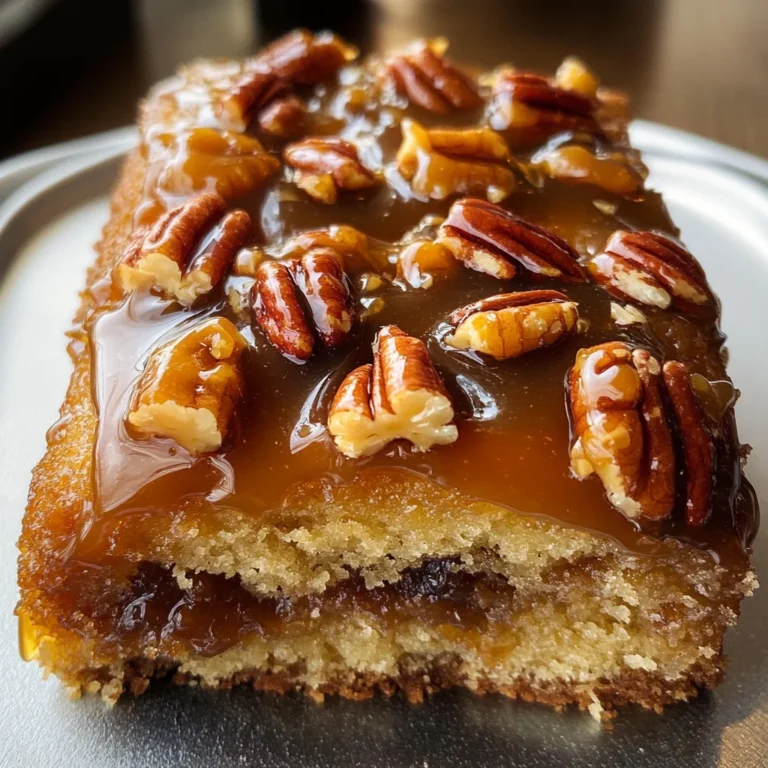 Upside-Down Caramel Pecan Cake